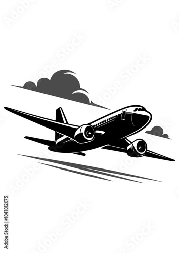 Vintage Airplane Flight Illustration
