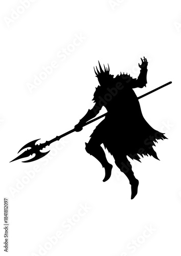Fantasy Dark Lord Silhouette Vector