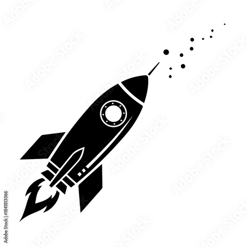 Blue angling sport rocket vector illustration