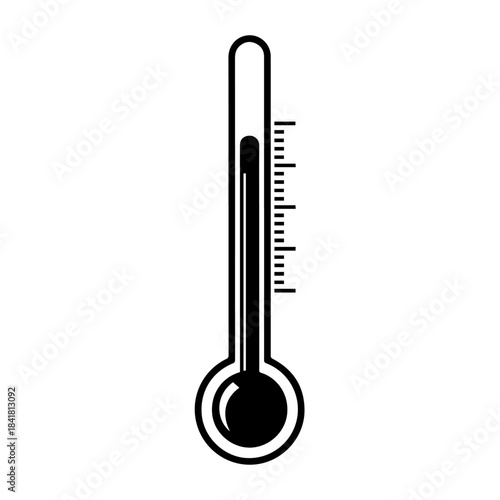 Thermometer vector illustration showing isolated temperature measurement instrument with hot red and cold blue indicators