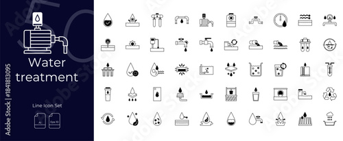 Water Treatment Duotone Editable Icons set