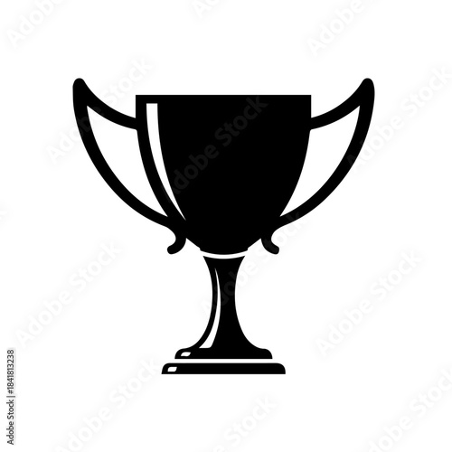 Shiny golden champion trophy cup isolated on a white background, symbolizing success, victory, and the first-place award