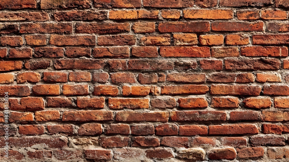Obraz premium Old red brick wall texture background with rough uneven surface