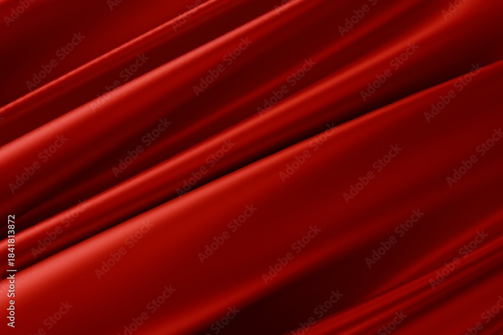 Fototapeta premium red silky red smooth satin draped curtain texture background