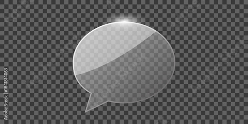 Chat Bubble A transparent glass chat bubble shines, perfect for conveying messages and sparking conversations. Its sleek design invites interaction and facilitates communication. 
