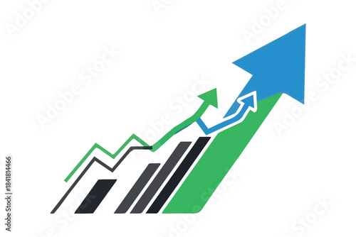 Upward trend illustration symbolizing business growth, success, and financial progress Vector