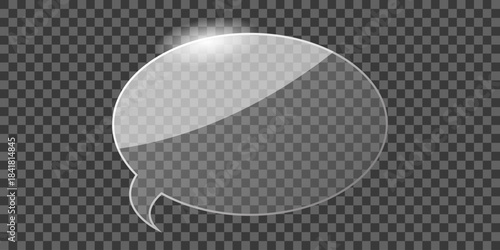 Clear Communication Bubble A transparent glass speech bubble, seemingly floating against a backdrop of potential, ready to convey thoughts, ideas, or dialogue.