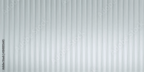 Abstract seamless industrial corrugated silver metal sheet texture with a gray and white striped pattern backdrop