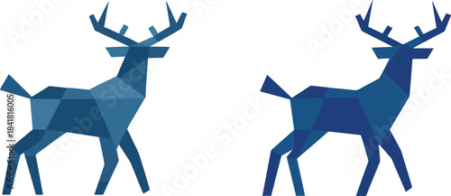 Geometric Deer Illustration. Modern Stylized Animal Design for Creative Projects.
