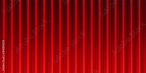 Red velvet theater curtains backdrop with stage light and textile texture