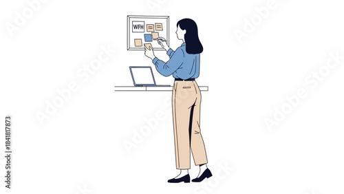 Woman Working From Home While Planning and Organizing Her Current Projects