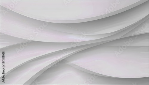 Abstract white geometric background with layered curved shapes and smooth lines.
