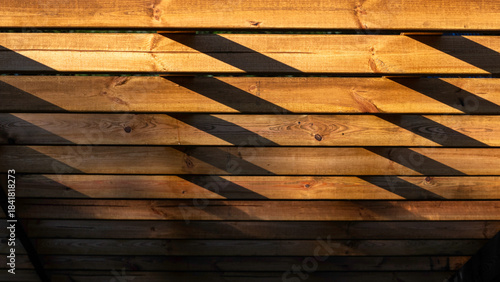 Wooden beams in a roof construction