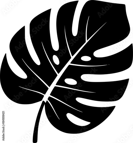 Monstera - Minimalist and Flat Logo - Vector illustration

