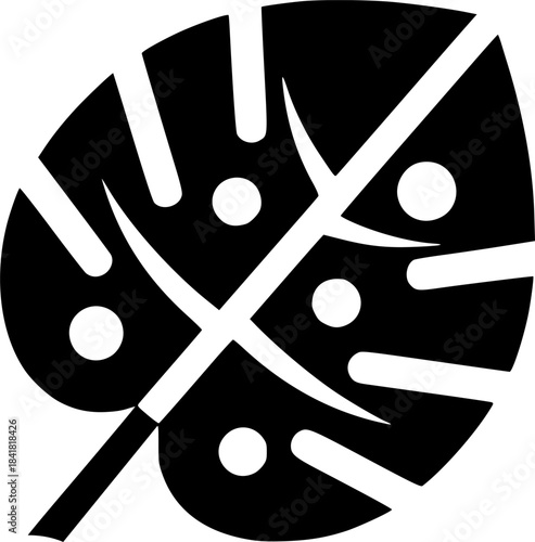 Monstera - Minimalist and Flat Logo - Vector illustration

