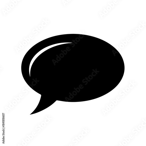 White background vector illustration of a blank 3D speech bubble chat icon symbol for communication and discussion design