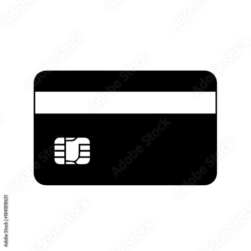 Flat vector illustration of a credit card and sim card chip icons, symbols of mobile communication and business technology design
