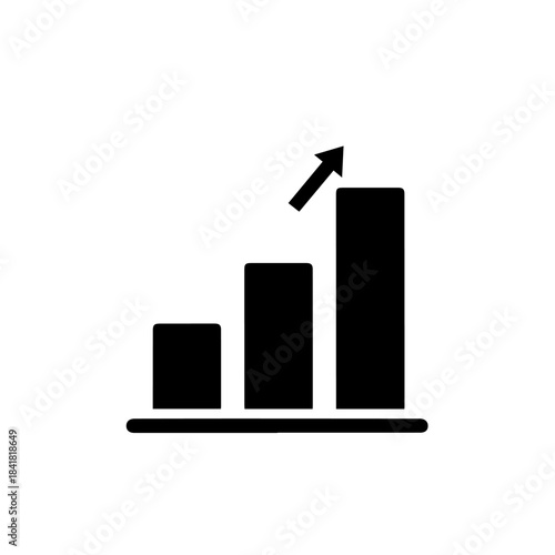 Business growth success graph chart with arrow diagram financial data