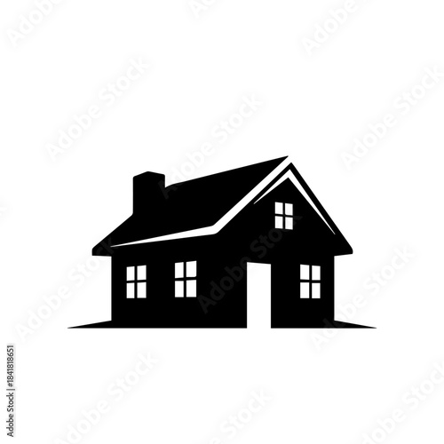 Real estate house icon vector illustration for property sale and residential building design