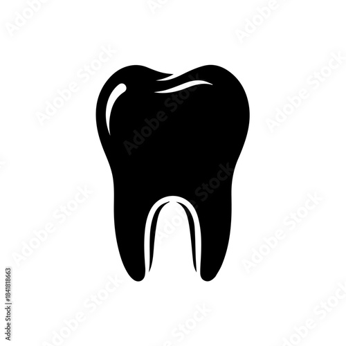 clean white background tooth icon illustration