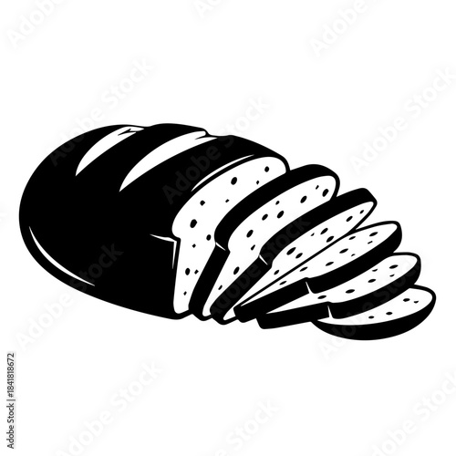 Loaf of bread with cheese illustration in a simple vector style