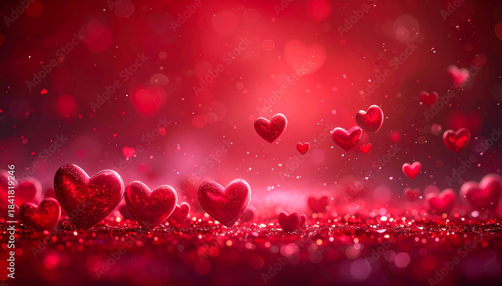 Obraz premium Valentine's Day Hearts Background