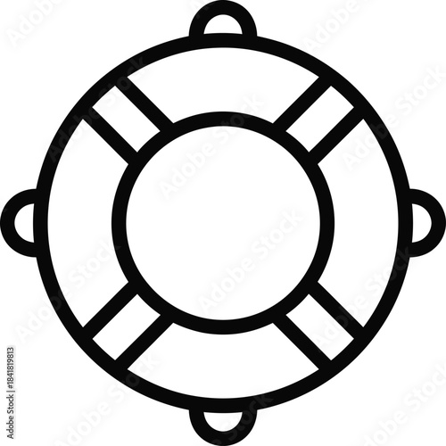 Lifebuoy Ring Outline Safety Icon Vector
