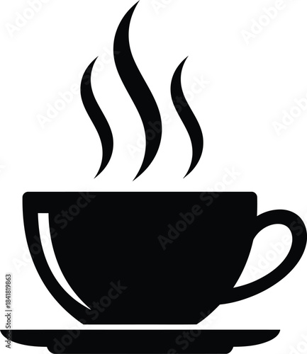 Hot Coffee Cup With Steam Icon Vector
