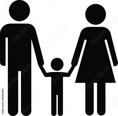 Family Holding Child Icon Vector