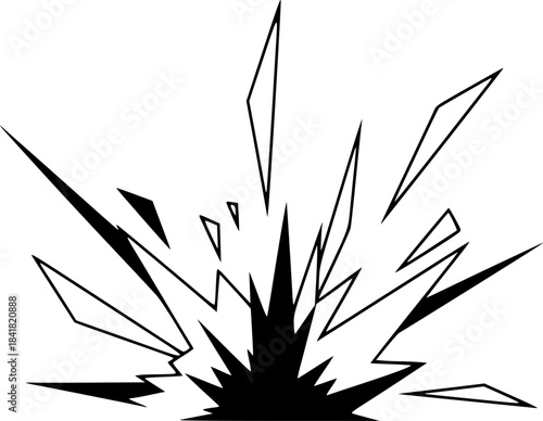 Explosion - Minimalist and Flat Logo - Vector illustration
