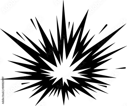 Explosion - Minimalist and Flat Logo - Vector illustration
