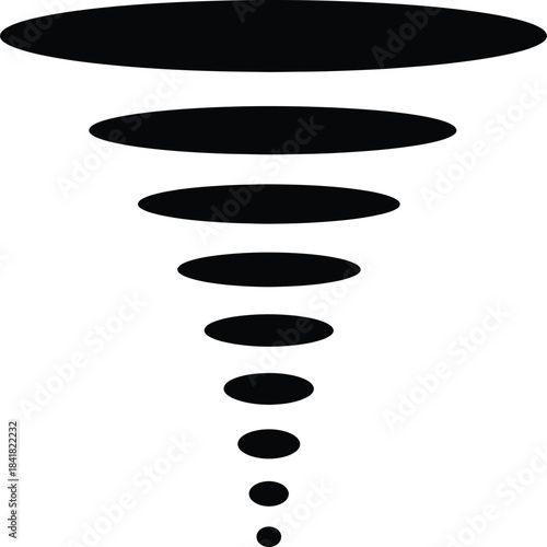 Tornado Spiral Cyclone Silhouette Weather Disaster Icon Vector