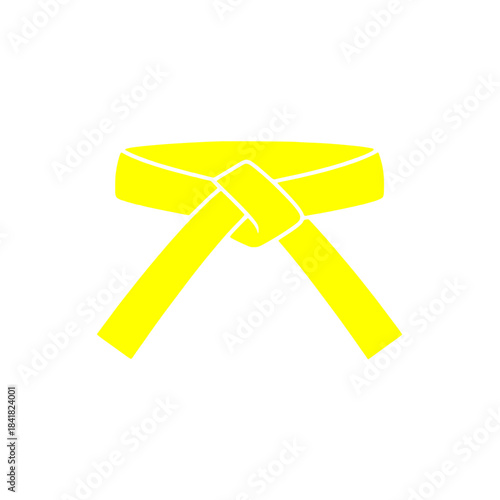 Yellow Martial Arts Rank Belt Icon for Karate and Taekwondo