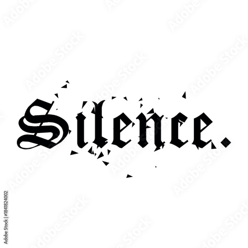 Silence Gothic Typography Design Fragmented Blackletter Font for Dark Aesthetic and Emotional Expression