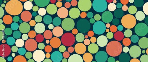 Fun Colorful Circles Pattern. Smooth Color Blobs Background. Vector Illustration.