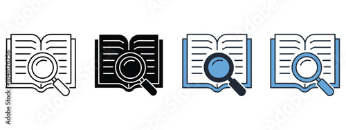 Research icon set, multiple style collection, line art icons, solid fill icons, scientific symbols, laboratory graphics, data analysis icons, study illustrations, experiment symbols, investigation 