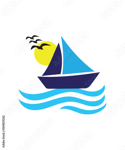sailing ship logo vector illustration design, water transport symbol. vessels for travel and transportation. cruise ship icon design template, 
ship logo design creative ideas