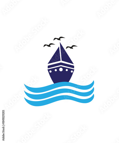 sailing ship logo vector illustration design, water transport symbol. vessels for travel and transportation. cruise ship icon design template, 
ship logo design creative ideas