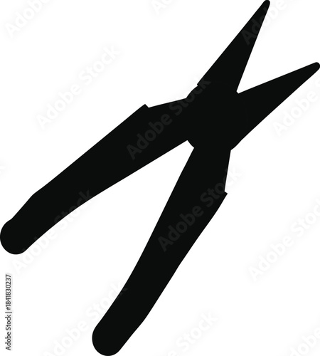 Minimalist black cross symbol with rounded ends on white background flat vector illustration EPS file download.
