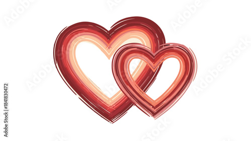Two interconnected hearts with a watercolor effect, symbolizing love and connection.