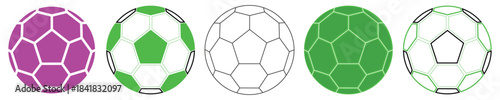 Football icon outline, Soccer ball icon, football or soccer ball icon set in different styles, football simple outline