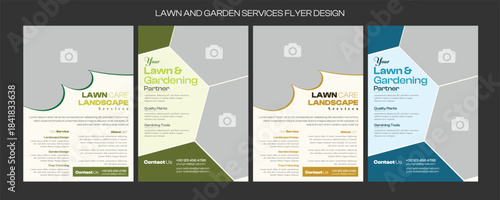 lawn and garden flyer design template landscaping services Tree and gardening service poster Agro farm service flyer