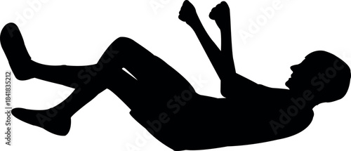 a boy falling down, silhouette vector