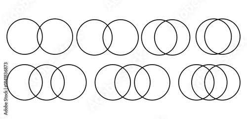 Overlapping circles in rows on