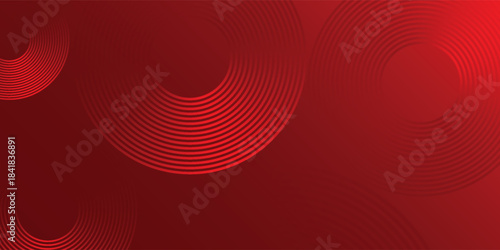 Abstract red banner background. Glowing geometric shapes graphic design.