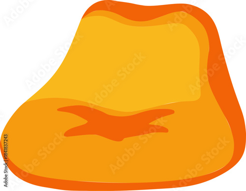 Bean bag chair, colorful orange soft bean bag furniture for comfortable seating. Cozy bag chair for modern interior and playful space.