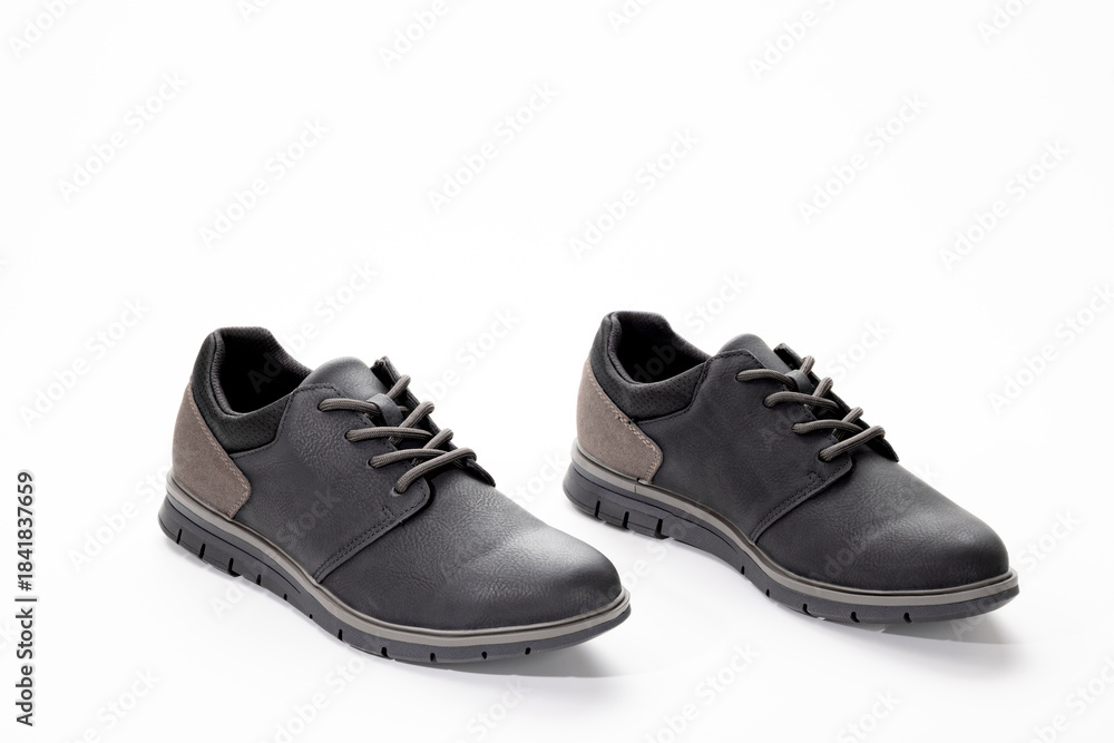 custom made wallpaper toronto digitalPair of black and gray casual men’s shoes photographed in studio on a white background, showing modern footwear design, materials, and style for fashion or retail use.
