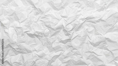 Crumpled white paper texture background with creases and folds