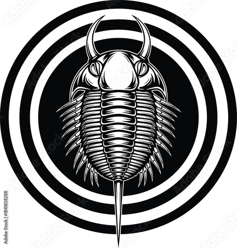 Trilobite Symbol in Circle Graphic