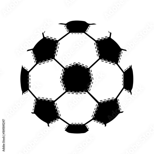 Soccer Ball Silhouette: A classic black and white soccer ball, the quintessential symbol of sport, is captured with precision.